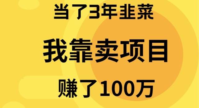 当了3年韭菜，我靠卖项目赚了100万-万图副业网