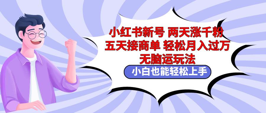 小红书新号两天涨千粉五天接商单轻松月入过万 无脑搬运玩法 小白也能轻…-万图副业网