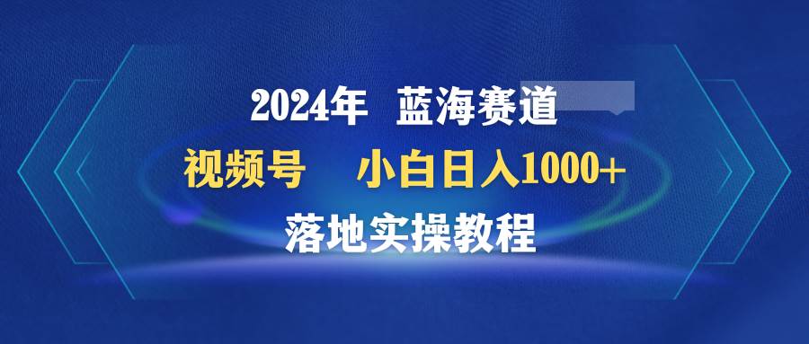 2024年蓝海赛道 视频号  小白日入1000+ 落地实操教程-万图副业网