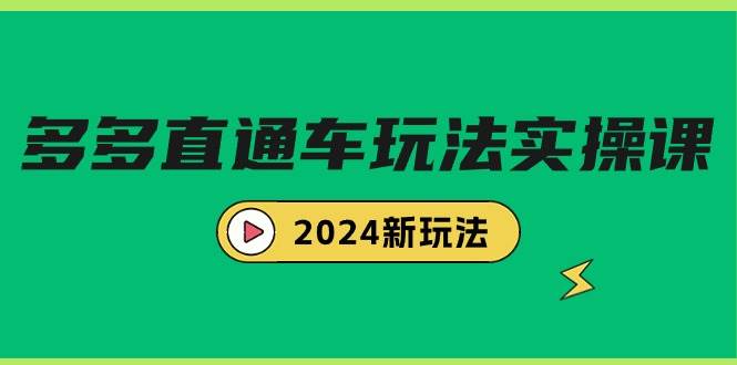 多多直通车玩法实战课，2024新玩法（7节课）-万图副业网
