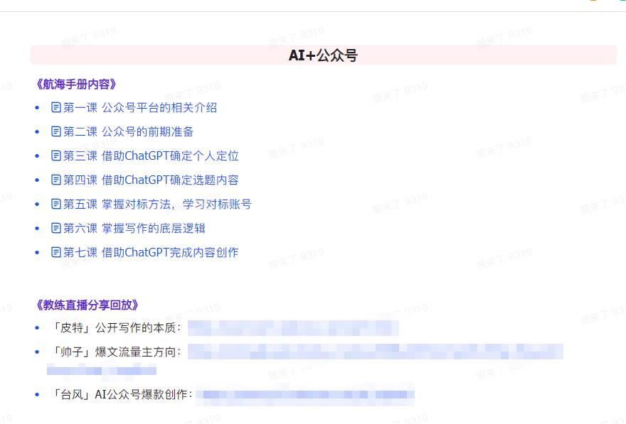 图片[4]-AI破局手册+教练分享合集：AI提示词/AI+小红书 /AI+公众号/AI+绘画/AI编程-万图副业网