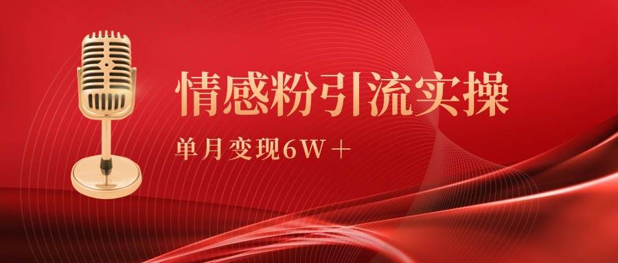 单月变现6w+，情感粉引流变现实操课-万图副业网
