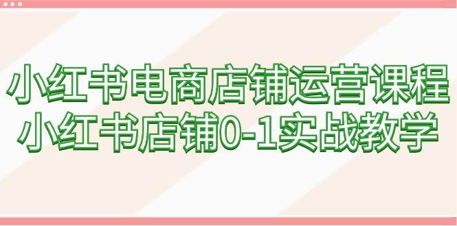 小红书电商店铺运营课程，小红书店铺0-1实战教学（60节课）-万图副业网