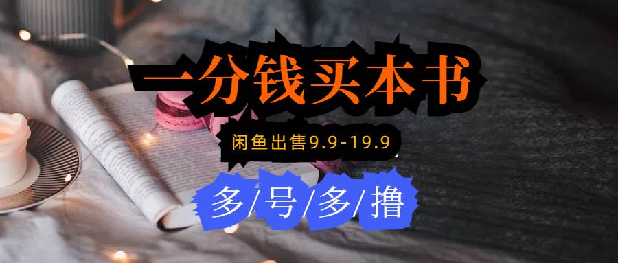 每天花1分钱买一本书，闲鱼出售9.9-19.9不等，多账号多撸 新手小白均可操作-万图副业网