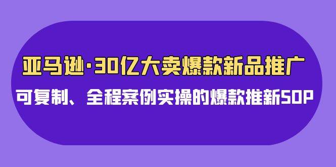 亚马逊30亿·大卖爆款新品推广，可复制、全程案例实操的爆款推新SOP-万图副业网