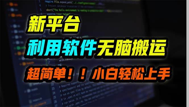 新平台用软件无脑搬运，月赚10000+，小白也能轻松上手-万图副业网