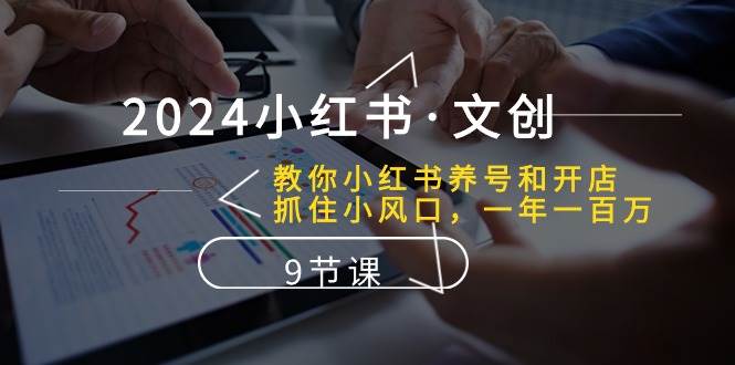 2024小红书·文创：教你小红书养号和开店、抓住小风口 一年一百万 (9节课)-万图副业网