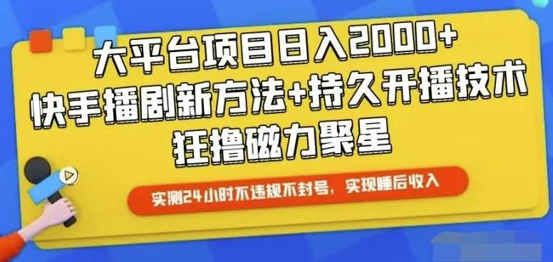 快手24小时无人直播，真正实现睡后收益-万图副业网