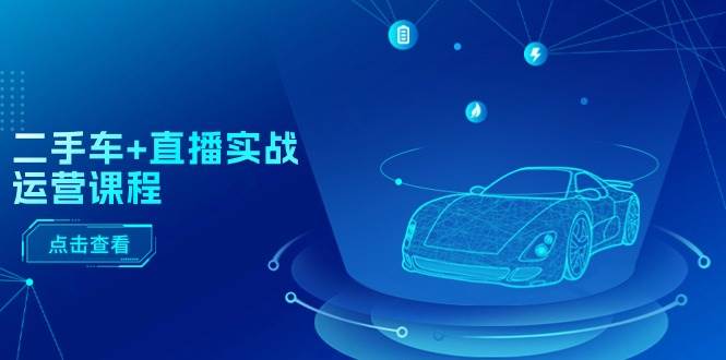 二手车+直播实战运营课程：直播推荐/短视频推荐/千川投放/直播全流程-万图副业网