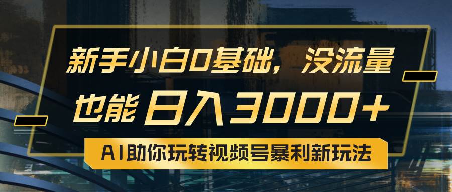 小白0基础，没流量也能日入3000+：AI助你玩转视频号暴利新玩法-万图副业网