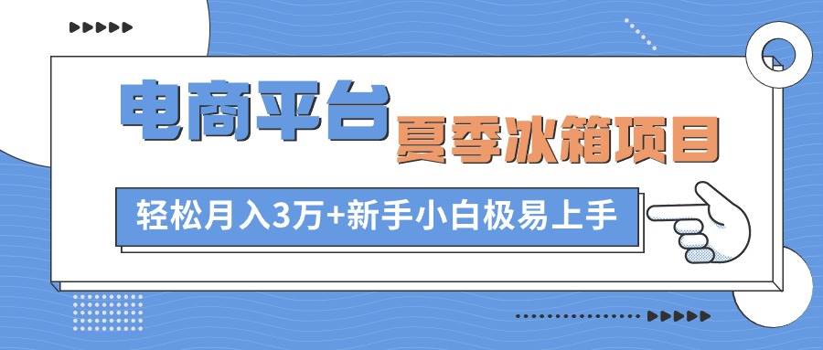 电商平台夏季冰箱项目，轻松月入3万+，新手小白极易上手-万图副业网
