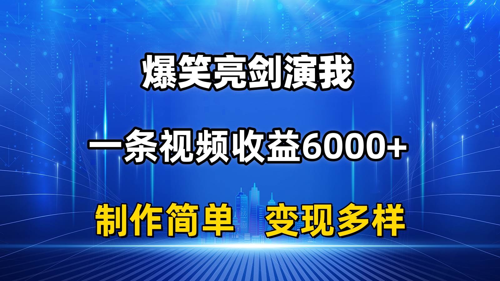 抖音热门爆笑亮剑演我，一条视频收益6000+，条条爆款，制作简单，多种变现-万图副业网