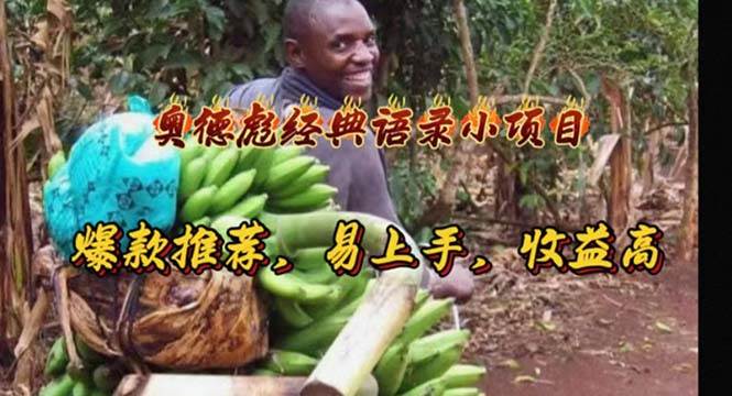 奥德彪经典语录小项目，爆款推荐，易上手，收益高-万图副业网