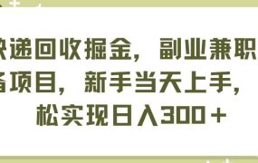 快递回收掘金,副业兼职必备项目,新手当天上手,轻松实现日入300+-万图副业网