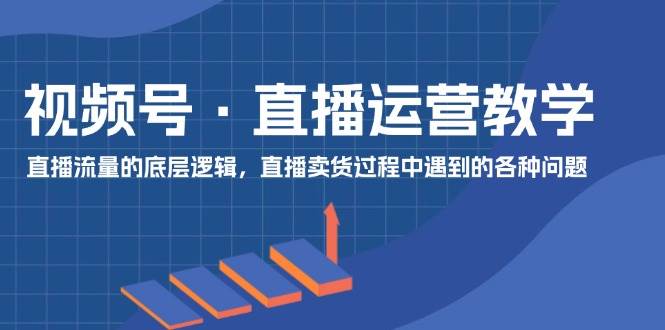视频号 直播运营教学：直播流量的底层逻辑，直播卖货过程中遇到的各种问题-万图副业网