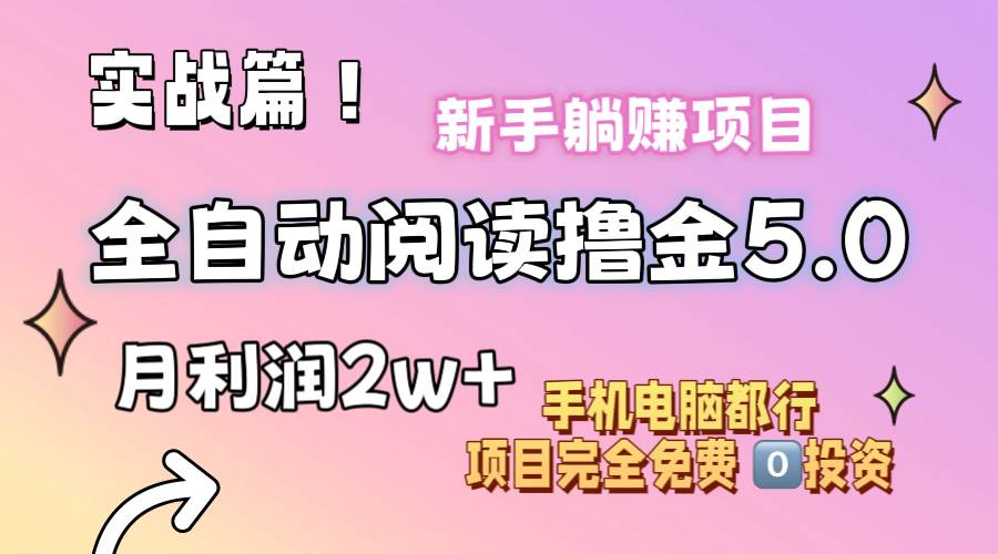 小说全自动阅读撸金5.0 操作简单 可批量操作 零门槛！小白无脑上手月入2w+-万图副业网