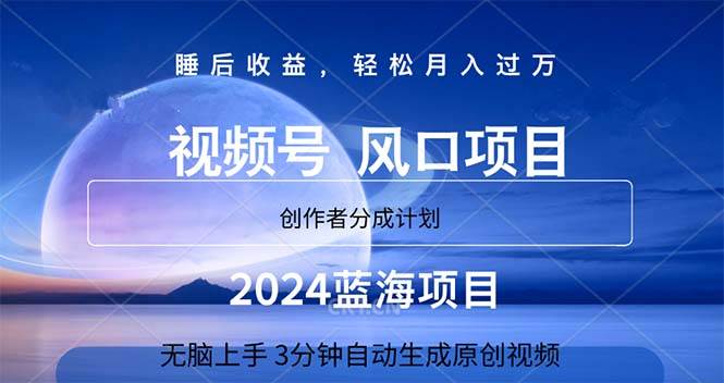 2024蓝海项目，3分钟自动生成视频，月入过万-万图副业网