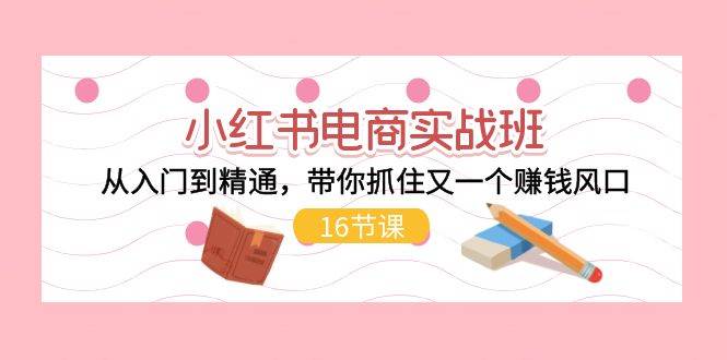 小红书电商实战班，从入门到精通，带你抓住又一个赚钱风口（16节）-万图副业网