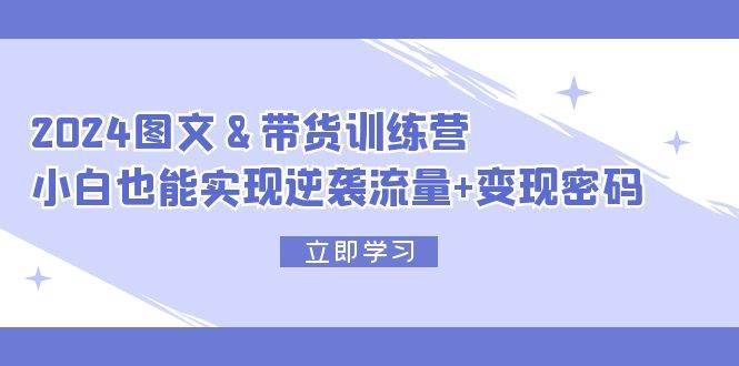2024 图文+带货训练营，小白也能实现逆袭流量+变现密码-万图副业网