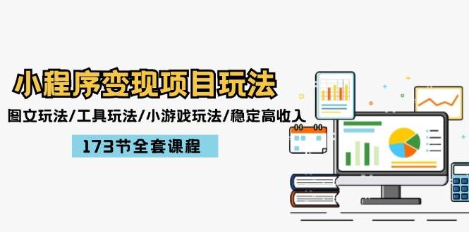 小程序变现项目玩法：图文玩法/工具玩法/小游戏玩法/稳定高收入/173节课程-万图副业网