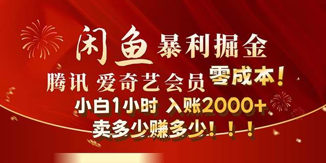 闲鱼全新暴力掘金玩法，官方正品影视会员无成本渠道！小白1小时收…-万图副业网