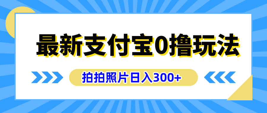 最新支付宝0撸玩法，拍照轻松赚收益，日入300+有手机就能做-万图副业网