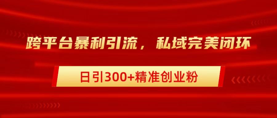 跨平台暴力引流，私域完美闭环，日引300+精准创业粉-万图副业网