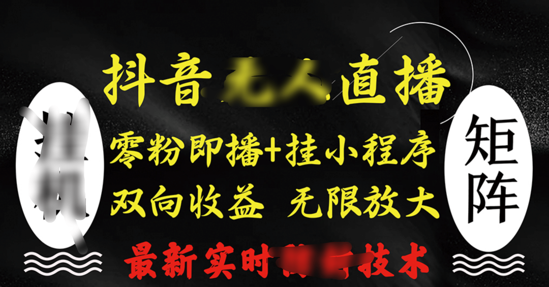 抖音无人直播最新独家玩法，小雪花+撸音浪双向收益，可矩阵放大-万图副业网