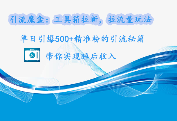 引流魔盒：工具箱拉新，拉流量玩法，单日引爆500+精准粉的引流秘籍，带你实现睡后收入-万图副业网