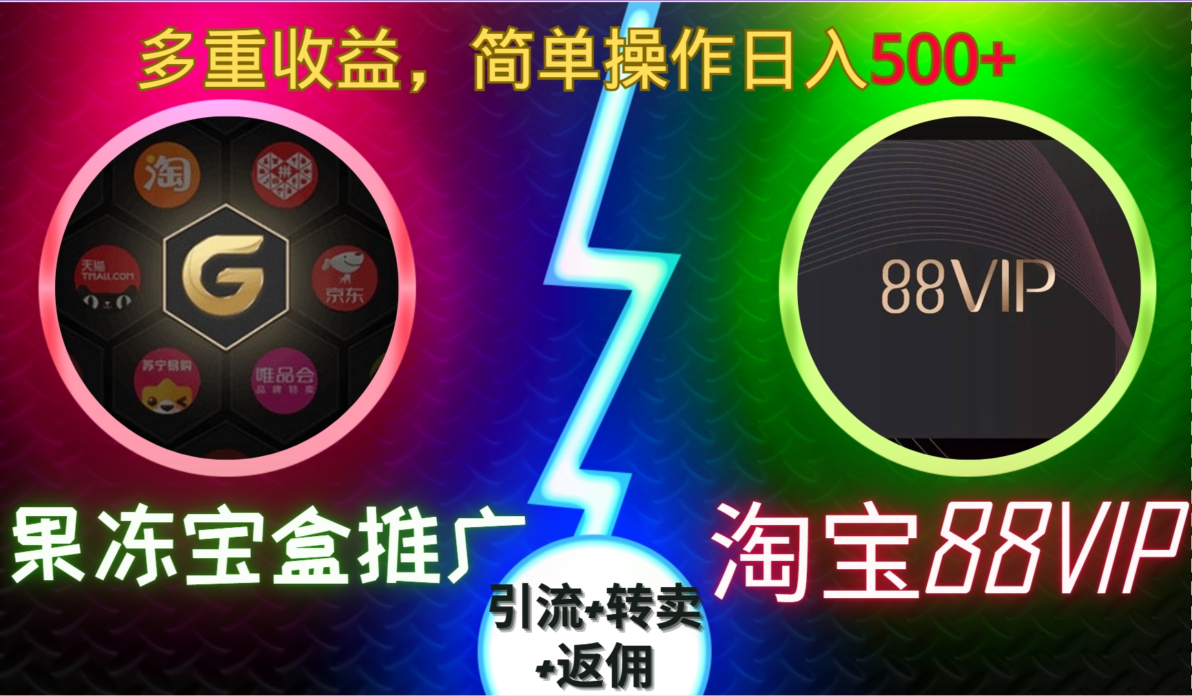 果冻宝盒推广88VIP，引流+转卖+返佣，多重收益，简单操作日入500+-万图副业网