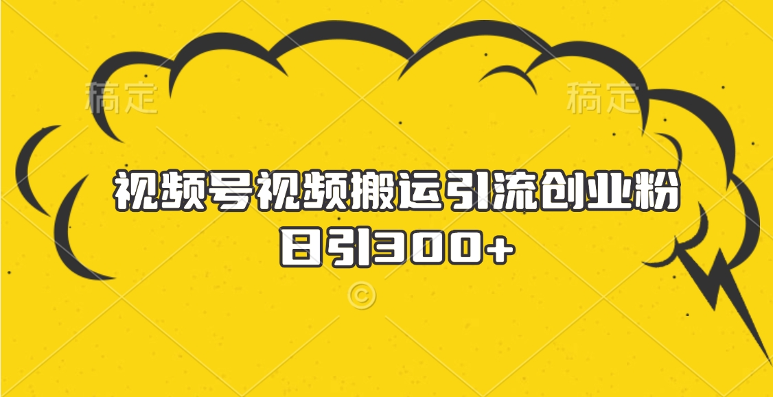 视频号视频搬运引流创业粉，日引300+-万图副业网