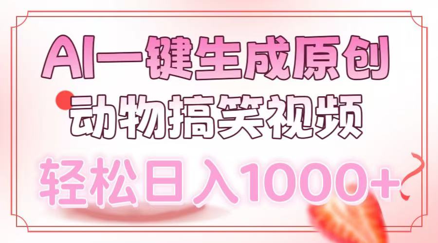 AI一键生成原创动物搞笑视频，轻松日入1000+-万图副业网