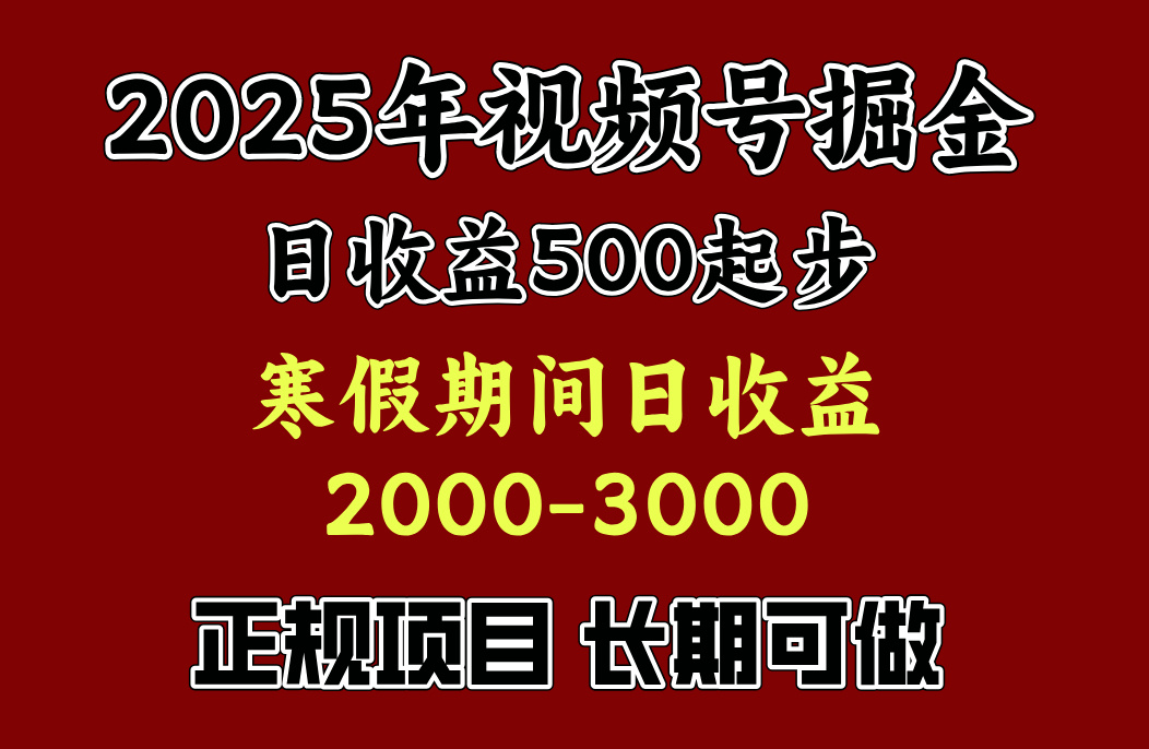寒假期间一天收益2000+，小白一天就能上手-万图副业网