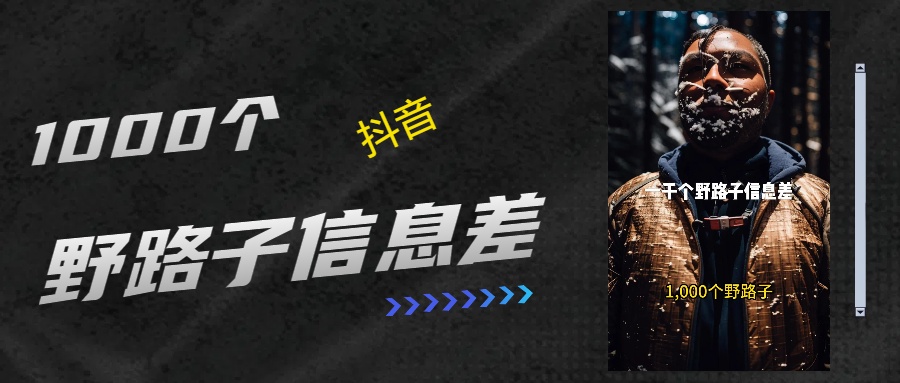 抖音一千个野路子信息差最新玩法教程引流＋变现的玩法具体拆解-万图副业网