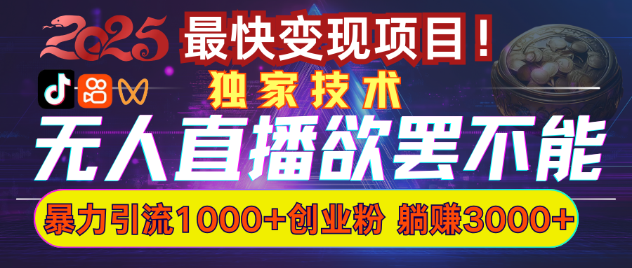 欲罢不能的无人直播引流，超暴力日引流1000+高质量精准创业粉-万图副业网