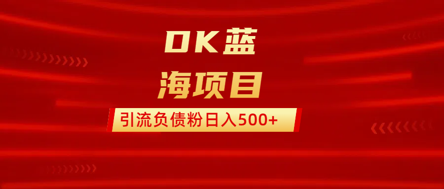 DK蓝海项目  通过，抖音，快手，小红书，引流负债粉日入500+-万图副业网