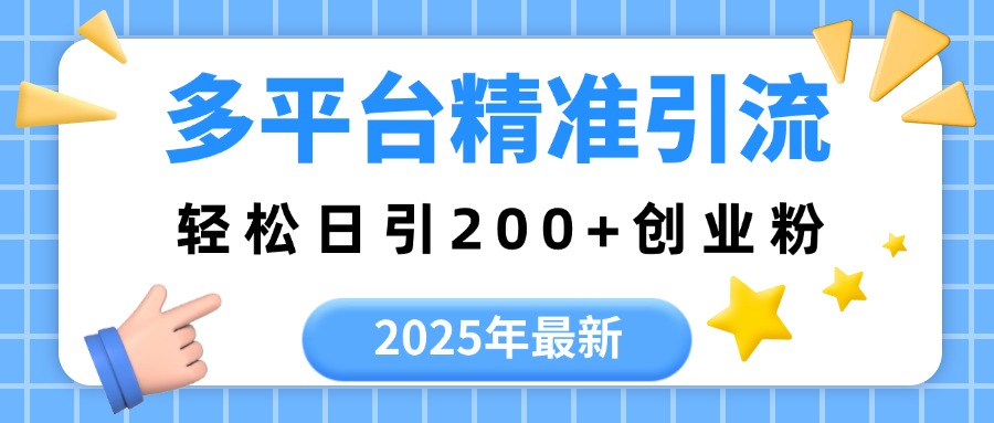 2025年最新多平台精准引流，轻松日引200+-万图副业网