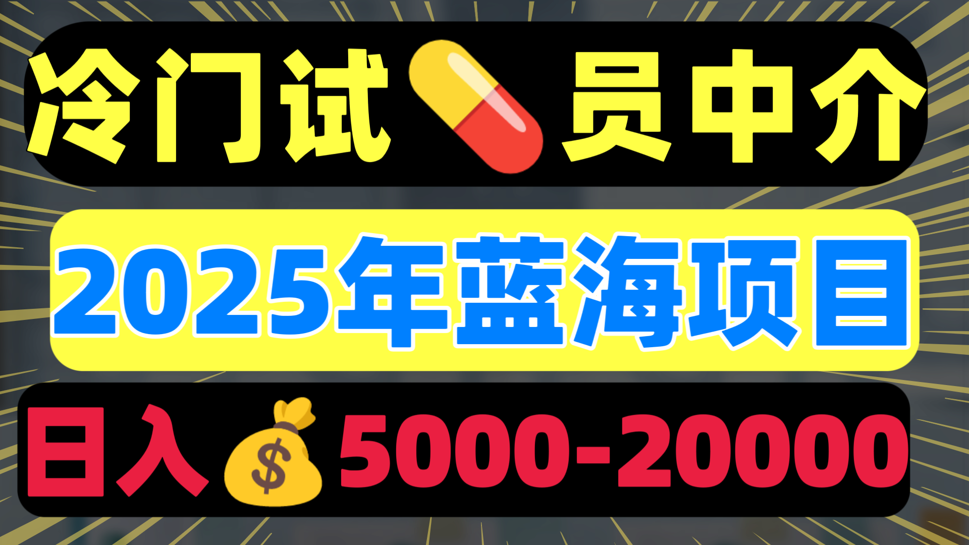 冷门暴力试药员中介日入5000+-万图副业网
