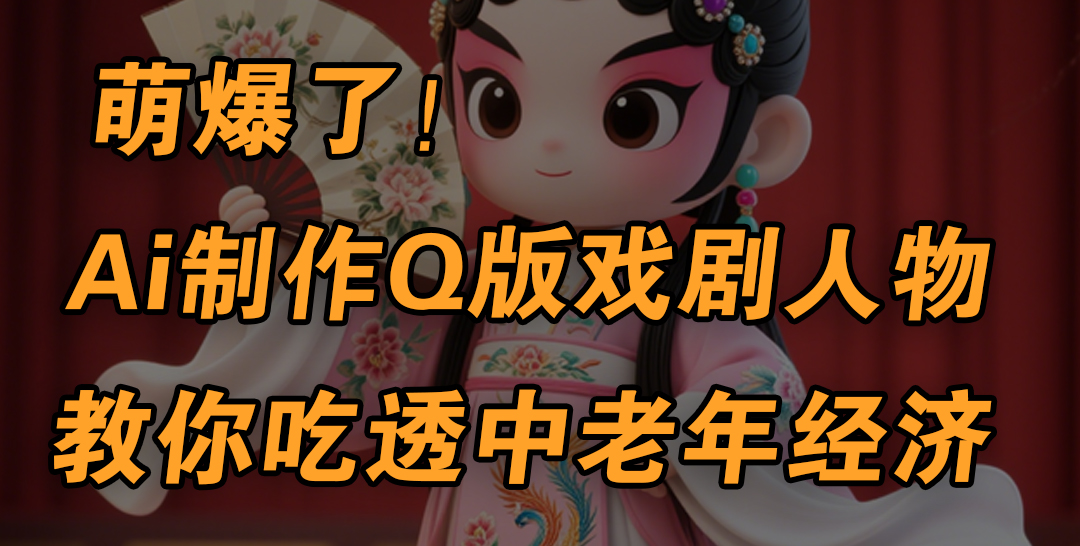 用Ai制作Q版戏剧人物，手把手教你吃透中老年经济，5分钟一个成品，多渠道变现-万图副业网