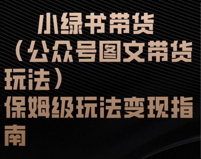 小绿书带货（公众号图文带货玩法）保姆级玩法变现指南-万图副业网