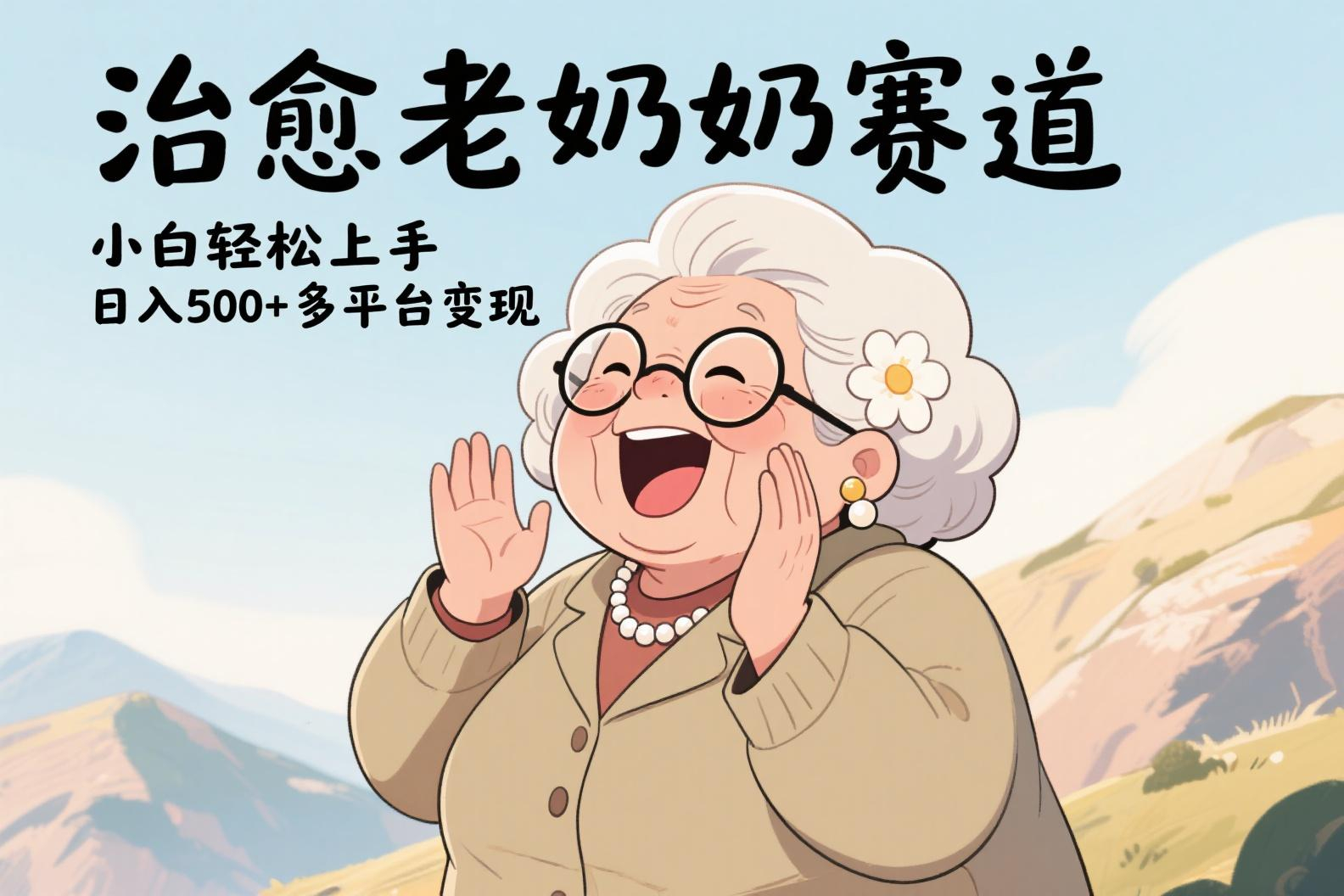 视频号治愈老奶奶赛道，小白轻松上手，日入500+多平台变现-万图副业网