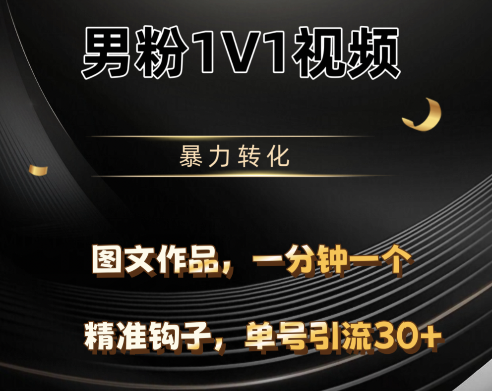 男粉1V1视频，硬改摄像头，高客单暴力转化，单日600+-万图副业网