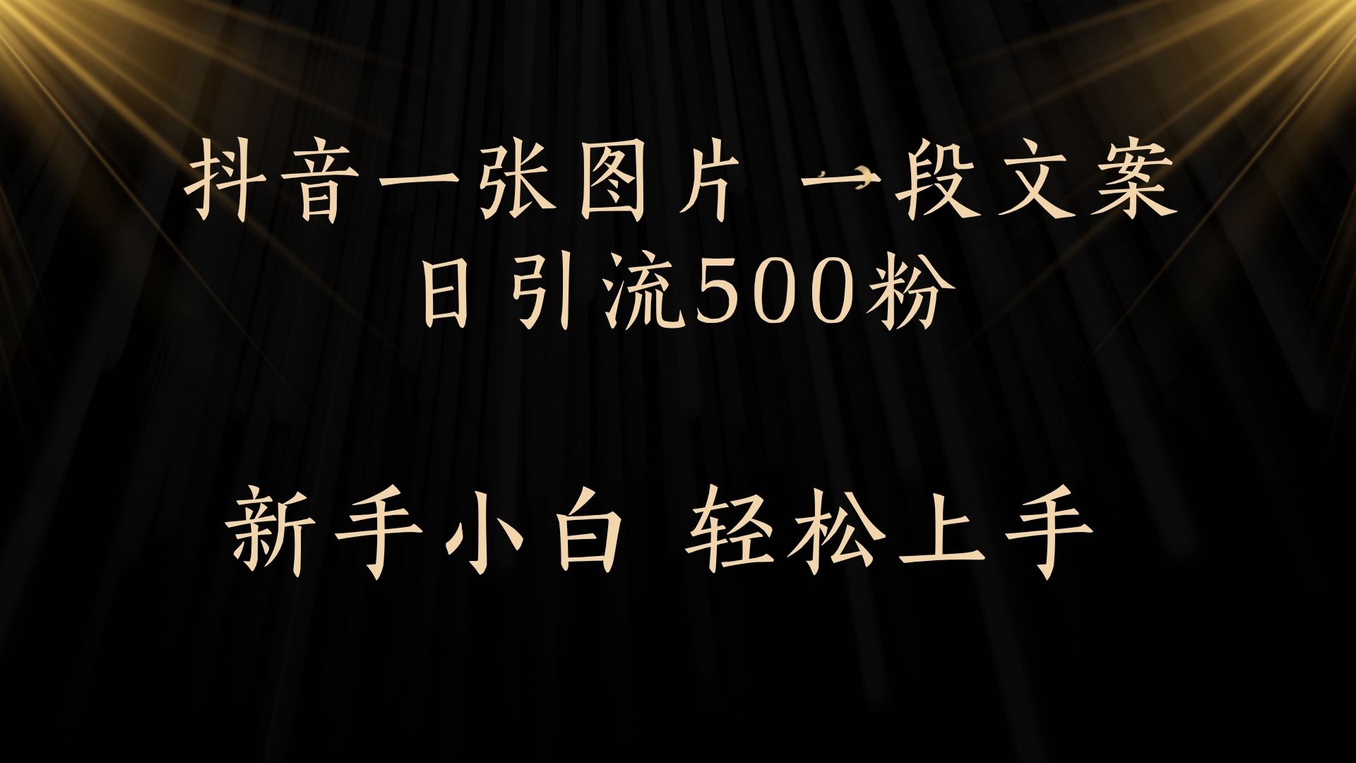 每天2分钟，抖音一张图片 一段文案日引流500粉-万图副业网