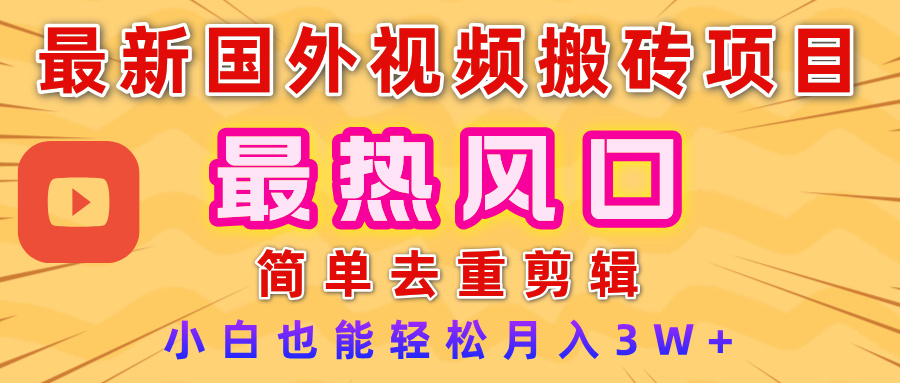 2025最新热门风口，国外视频搬砖项目，简单去重剪辑，小白也能轻松月入3W+-万图副业网