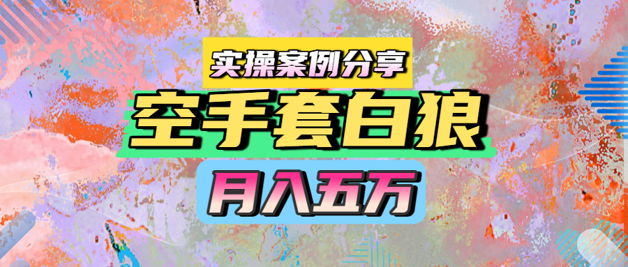 空手套白狼，月入五万，实操案例分享-万图副业网