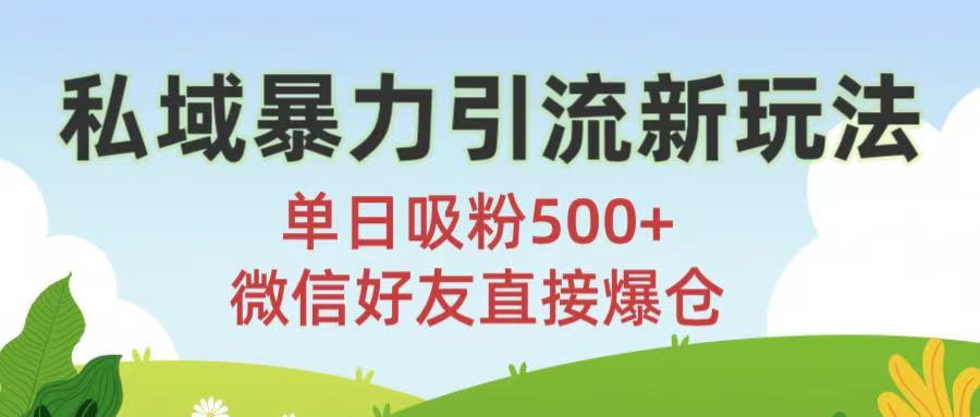 私域暴力引流新玩法!单日吸粉500+，微信好友直接爆仓-万图副业网