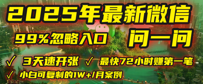 2025年，被99%的人忽视的微信问一问：每天写300字，最快3天就能“开张”赚到第一笔钱，有人已稳定月入1W+！-万图副业网