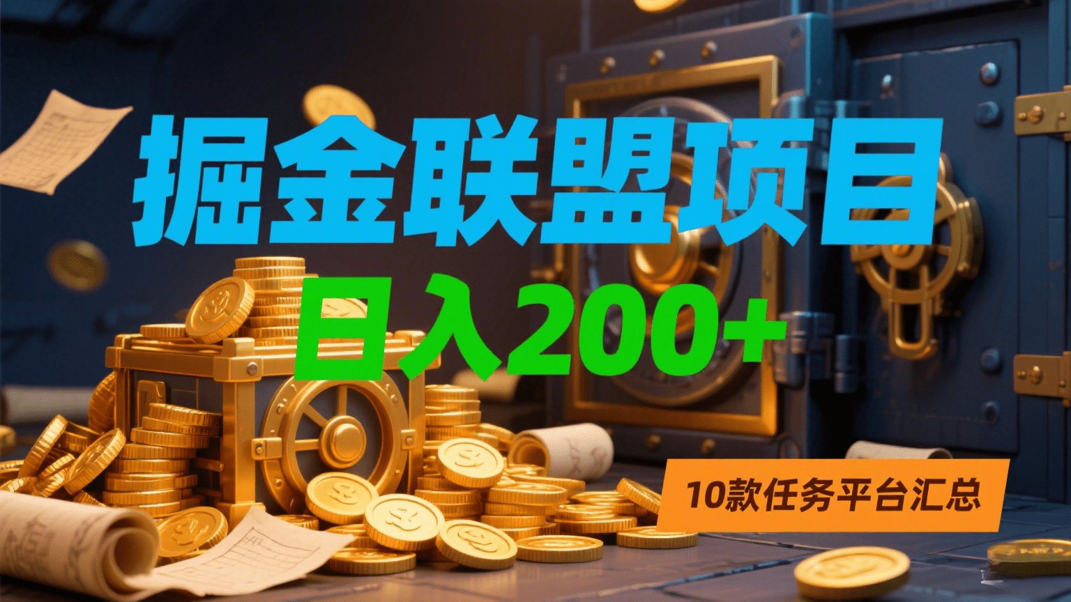 掘金联盟项目，日入200+，10款任务平台汇总-万图副业网