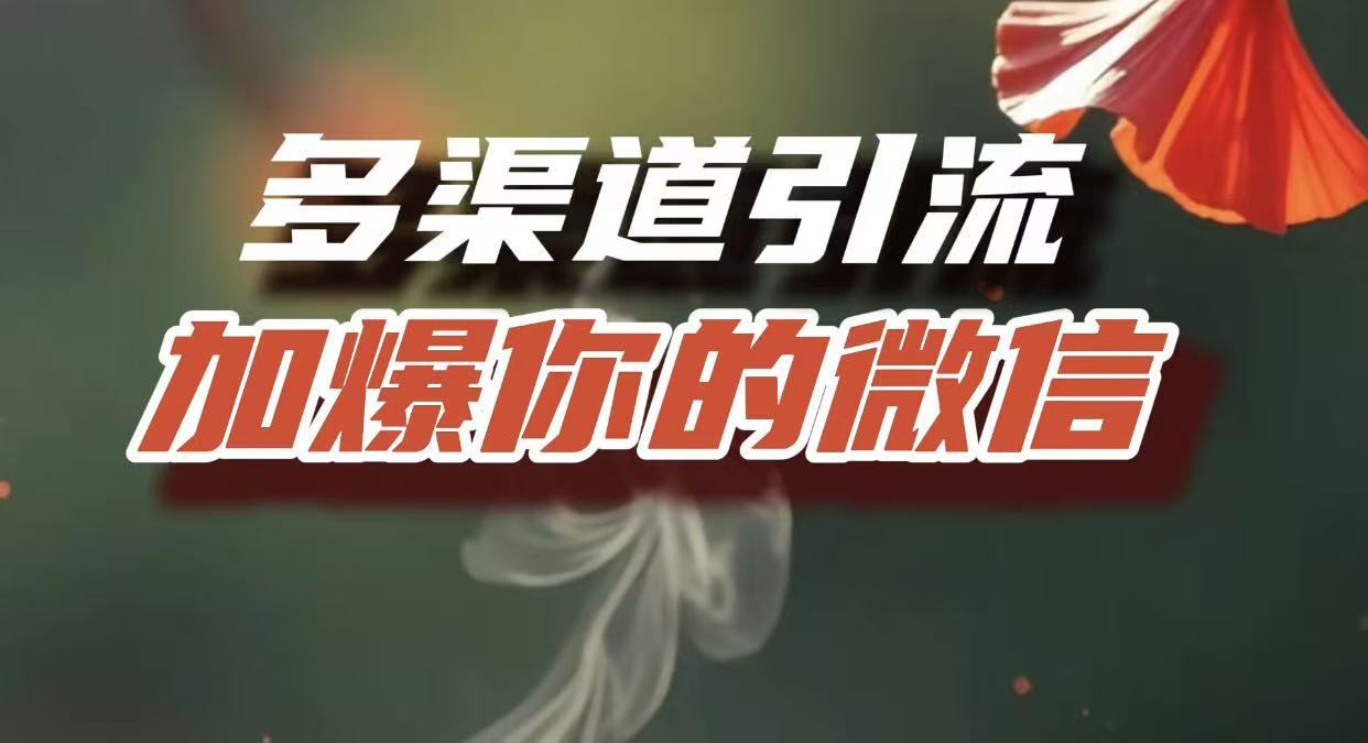 多渠道引流，加爆你的微信，把流量导入到私域，这是每一个想要在互联网赚钱的人必须掌握的底层能力-万图副业网