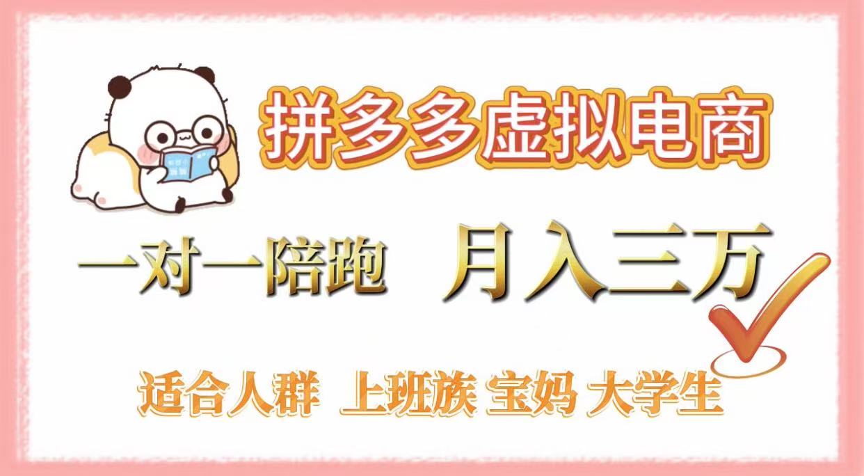 拼多多虚拟电商，一对一陪跑，月入3万，0囤货，轻资产，不发货-万图副业网